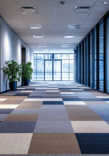 Alfombras modulares para proyectos contract en Querétaro – instalación profesional y envío a todo México.